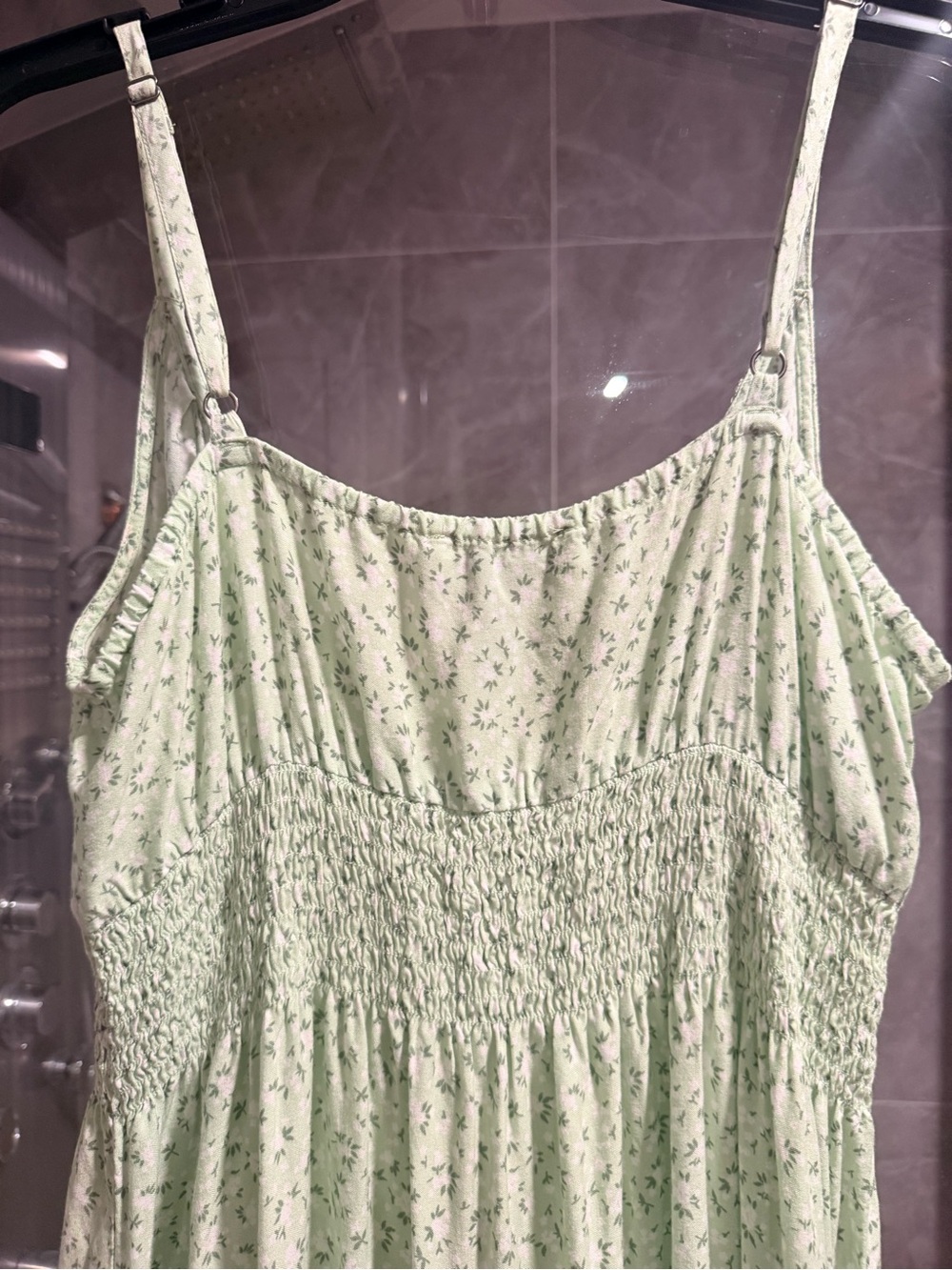 Hollister light green midi/maxi dress in floral print size L - Picture 7 of 11